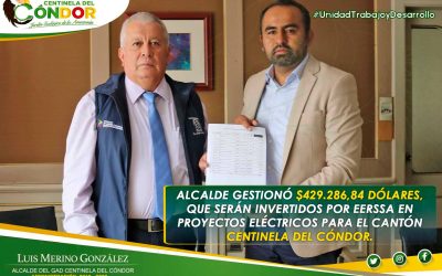 10 PROYECTOS DE ELECTRIFICACIÓN  BENEFICIAN A SECTORES  DE CENTINELA DEL CÓNDOR.