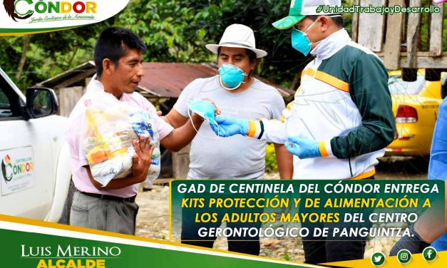 ENTREGA DE KITS DE PROTECCIÓN Y ALIMENTOS A LOS ADULTOS MAYORES EN PANGUINTZA
