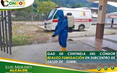 GAD DE CENTINELA DEL CÓNDOR REALIZO FUMIGACIÓN EN SUBCENTRO DE SALUD DE ZUMBI.