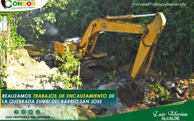 TRABAJOS DE ENCAUZAMIENTO DE LA QUEBRADA DE ZUMBI.