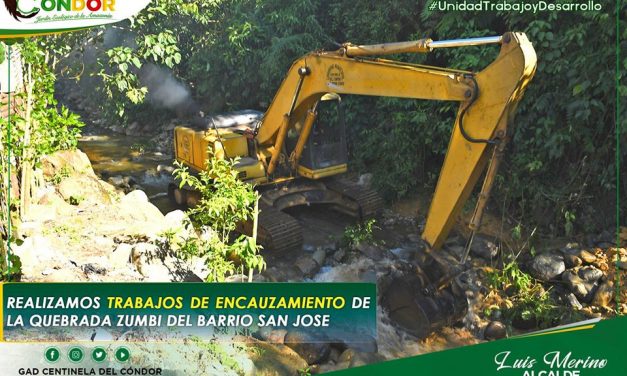 TRABAJOS DE ENCAUZAMIENTO DE LA QUEBRADA DE ZUMBI.