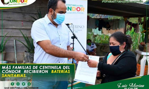 MÁS FAMILIAS DE CENTINELA DEL CÓNDOR RECIBIERON BATERÍAS SANITARIAS.