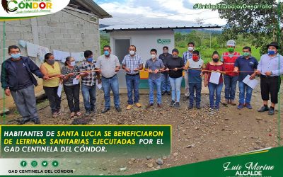 HABITANTES DE SANTA LUCIA SE BENEFICIARON DE LETRINAS SANITARIAS EJECUTADAS POR EL GAD CENTINELA DEL CÓNDOR.