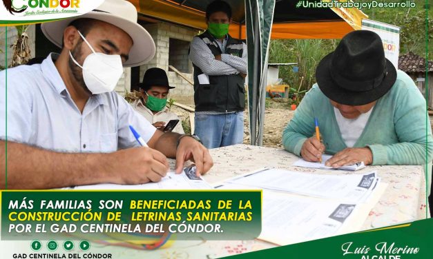 MÁS FAMILIAS SON BENEFICIADAS DE LA CONSTRUCCIÓN DE LETRINAS SANITARIAS POR EL GAD CENTINELA DEL CÓNDOR.