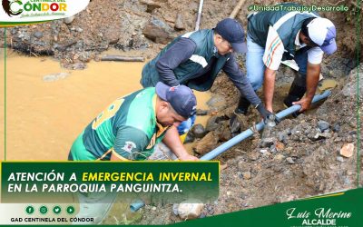 ATENCIÓN A EMERGENCIA INVERNAL EN LA PARROQUIA PANGUINTZA.