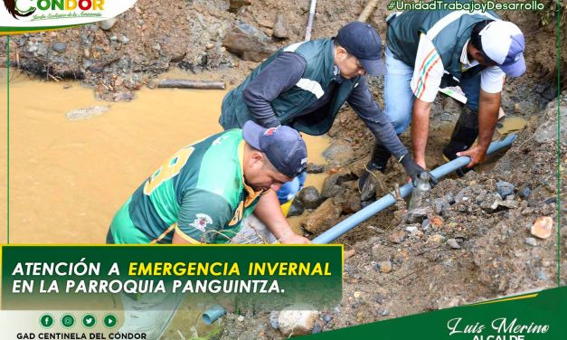 ATENCIÓN A EMERGENCIA INVERNAL EN LA PARROQUIA PANGUINTZA.