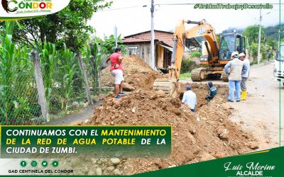 CONTINUAMOS CON EL MANTENIMIENTO DE LA RED DE AGUA POTABLE DE LA CIUDAD DE ZUMBI.
