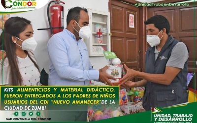 KITS ALIMENTICIOS Y MATERIAL DIDÁCTICO, FUERON ENTREGADOS A LOS PADRES DE NIÑOS USUARIOS DEL CDI “NUEVO AMANECER”DE LA CIUDAD DE ZUMBI