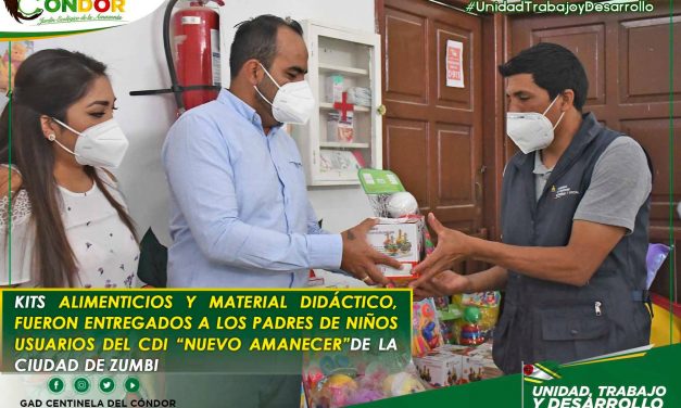 KITS ALIMENTICIOS Y MATERIAL DIDÁCTICO, FUERON ENTREGADOS A LOS PADRES DE NIÑOS USUARIOS DEL CDI “NUEVO AMANECER”DE LA CIUDAD DE ZUMBI