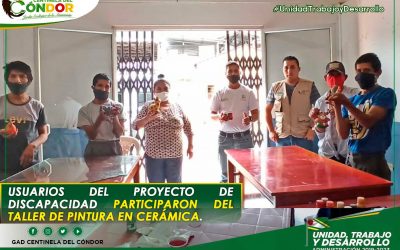 USUARIOS DEL PROYECTO DE DISCAPACIDAD PARTICIPARON DEL TALLER DE PINTURA EN CERÁMICA.