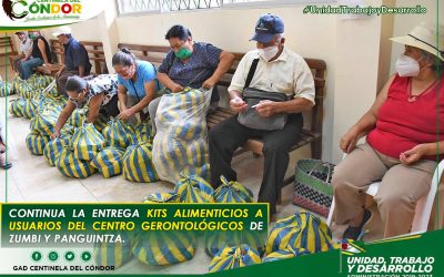 CONTINUA LA ENTREGA KITS ALIMENTICIOS A USUARIOS DEL CENTRO GERONTOLÓGICOS DE ZUMBI Y PANGUINTZA.