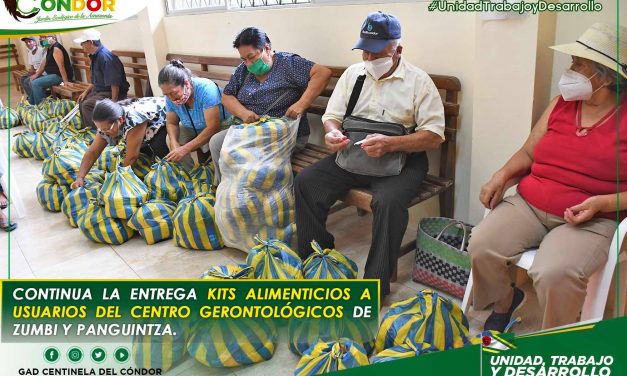 CONTINUA LA ENTREGA KITS ALIMENTICIOS A USUARIOS DEL CENTRO GERONTOLÓGICOS DE ZUMBI Y PANGUINTZA.