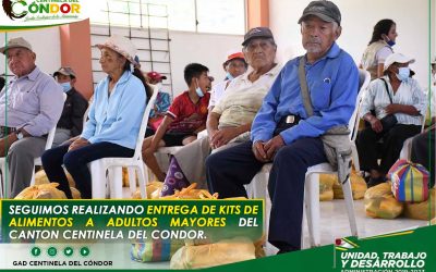 SEGUIMOS REALIZANDO ENTREGA DE KITS DE ALIMENTOS A ADULTOS MAYORES DEL CANTÓN CENTINELA DEL CÓNDOR.