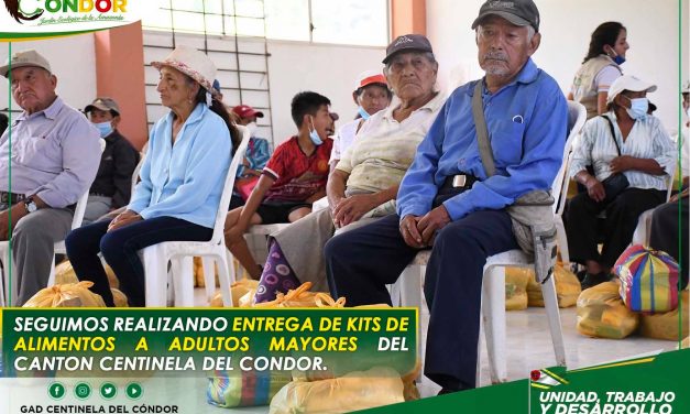 SEGUIMOS REALIZANDO ENTREGA DE KITS DE ALIMENTOS A ADULTOS MAYORES DEL CANTÓN CENTINELA DEL CÓNDOR.