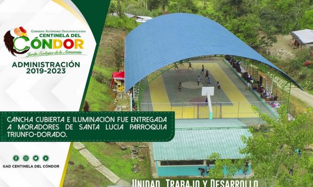 CANCHA CUBIERTA E ILUMINACIÓN FUE ENTREGADA A MORADORES DE SANTA LUCIA.