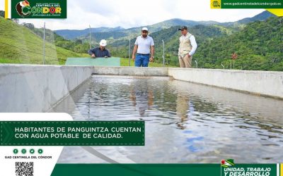 HABITANTES DE PANGUINTZA CUENTAN CON AGUA POTABLE DE CALIDAD.