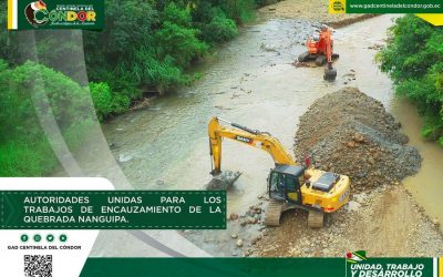 AUTORIDADES UNIDAS PARA LOS TRABAJOS DE ENCAUZAMIENTO DE LA QUEBRADA NANGUIPA.