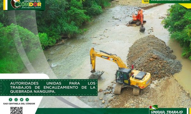 AUTORIDADES UNIDAS PARA LOS TRABAJOS DE ENCAUZAMIENTO DE LA QUEBRADA NANGUIPA.