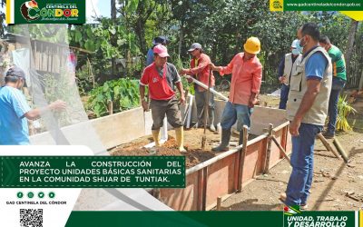 AVANZA LA CONSTRUCCIÓN DEL PROYECTO UNIDADES BÁSICAS SANITARIAS EN LA COMUNIDAD SHUAR DE  TUNTIAK.