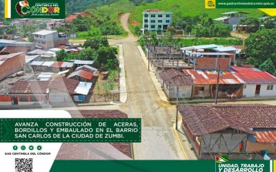 AVANZA CONSTRUCCIÓN DE ACERAS, BORDILLOS Y EMBAULADO EN EL BARRIO SAN CARLOS DE LA CIUDAD DE ZUMBI.