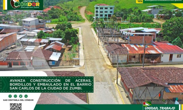 AVANZA CONSTRUCCIÓN DE ACERAS, BORDILLOS Y EMBAULADO EN EL BARRIO SAN CARLOS DE LA CIUDAD DE ZUMBI.