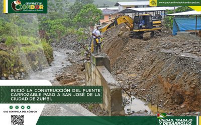 INICIÓ LA CONSTRUCCIÓN DEL PUENTE CARROZABLE PASO A SAN JOSÉ DE LA CIUDAD DE ZUMBI.