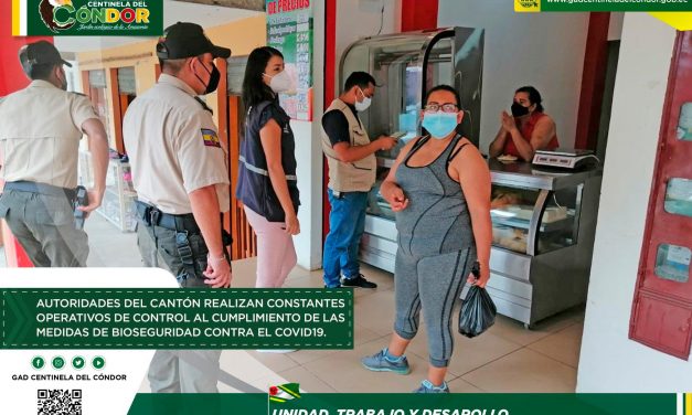 AUTORIDADES DEL CANTÓN REALIZAN CONSTANTES OPERATIVOS DE CONTROL AL CUMPLIMIENTO DE LAS MEDIDAS DE BIOSEGURIDAD CONTRA EL COVID19