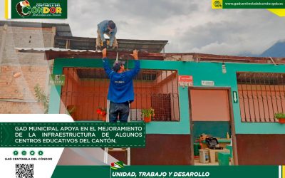 GAD MUNICIPAL APOYA EN EL MEJORAMIENTO DE LA INFRAESTRUCTURA DE ALGUNOS CENTROS EDUCATIVOS DEL CANTÓN
