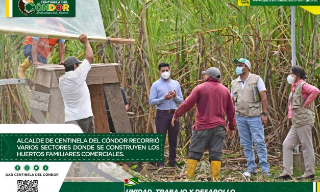 ALCALDE DE CENTINELA DEL CÓNDOR RECORRIÓ VARIOS SECTORES DONDE SE CONSTRUYEN LOS HUERTOS FAMILIARES COMERCIALES.