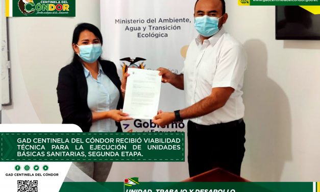 GAD CENTINELA DEL CÓNDOR RECIBIÓ VIABILIDAD TÉCNICA PARA LA EJECUCIÓN DE UNIDADES BÁSICAS SANITARIAS, SEGUNDA ETAPA.
