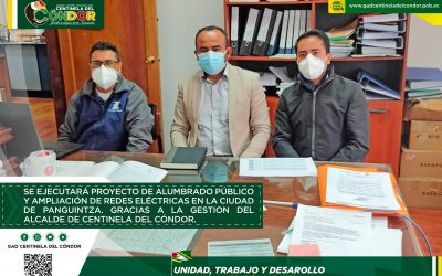 SE EJECUTARÁ PROYECTO DE ALUMBRADO PÚBLICO Y AMPLIACIÓN DE REDES ELÉCTRICAS EN LA CIUDAD DE PANGUINTZA, GRACIAS A LA GESTIÓN DEL ALCALDE DE CENTINELA DEL CÓNDOR.