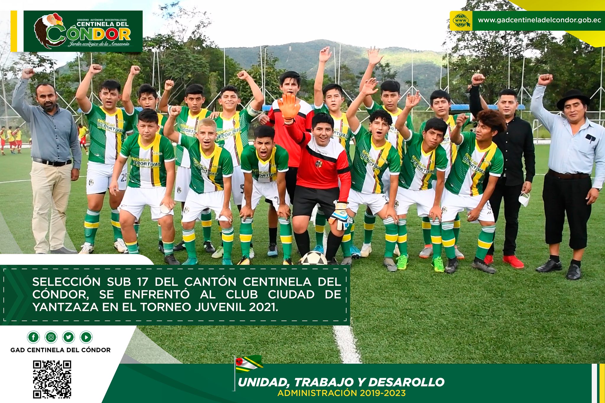 SELECCIÓN SUB 17 DEL CANTÓN CENTINELA DEL CÓNDOR, SE ENFRENTÓ AL CLUB  CIUDAD DE YANTZAZA EN EL TORNEO JUVENIL 2021. – GAD Centinela del Cóndor