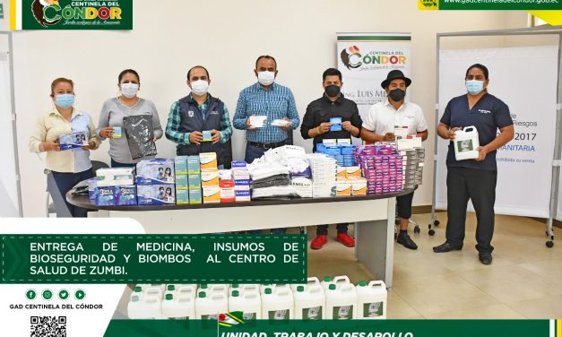 ENTREGA DE MEDICINA, INSUMOS DE BIOSEGURIDAD Y BIOMBOS  AL CENTRO DE SALUD DE ZUMBI.