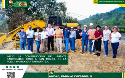 INICIO LA CONSTRUCCIÓN DEL PUENTE CARROZABLE PASO A SAN MIGUEL DE LA HUECA PARROQUIA PANGUINTZA