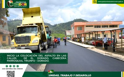 INICIO LA COLOCACIÓN DEL ASFALTO EN LAS CALLES  DE EL DORADO, CABECERA PARROQUIAL TRIUNFO – DORADO.