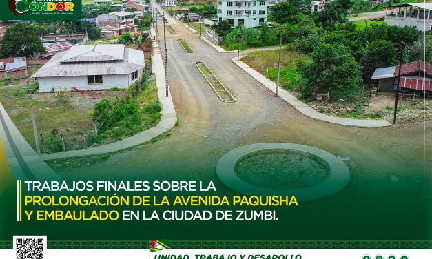 TRABAJOS FINALES SOBRE LA PROLONGACIÓN DE LA AVENIDA PAQUISHA Y EMBAULADO EN LA CIUDAD DE ZUMBI