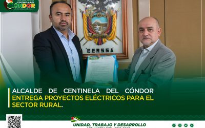ALCALDE DE CENTINELA DEL CÓNDOR ENTREGA A EERSSA PROYECTOS ELÉCTRICOS PARA EL SECTOR RURAL.