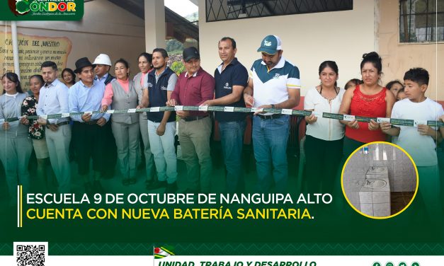 ESCUELA 9 DE OCTUBRE DE NANGUIPA ALTO CUENTA CON NUEVA BATERÍA SANITARIA.