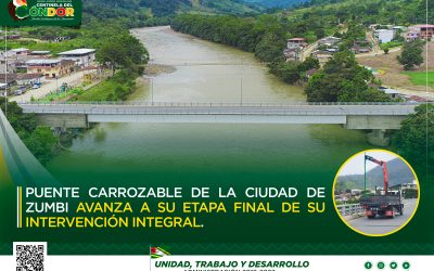 PUENTE CARROZABLE DE LA CIUDAD DE ZUMBI AVANZA A SU ETAPA FINAL DE SU INTERVENCIÓN INTEGRAL.