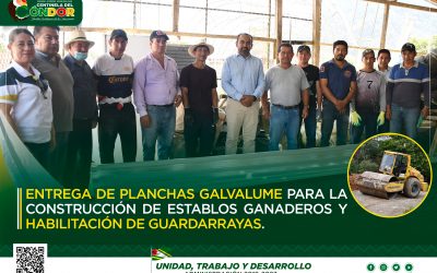 ENTREGA DE PLANCHAS GALVALUME PARA LA CONSTRUCCIÓN DE ESTABLOS GANADEROS Y HABILITACIÓN DE GUARDARRAYAS.